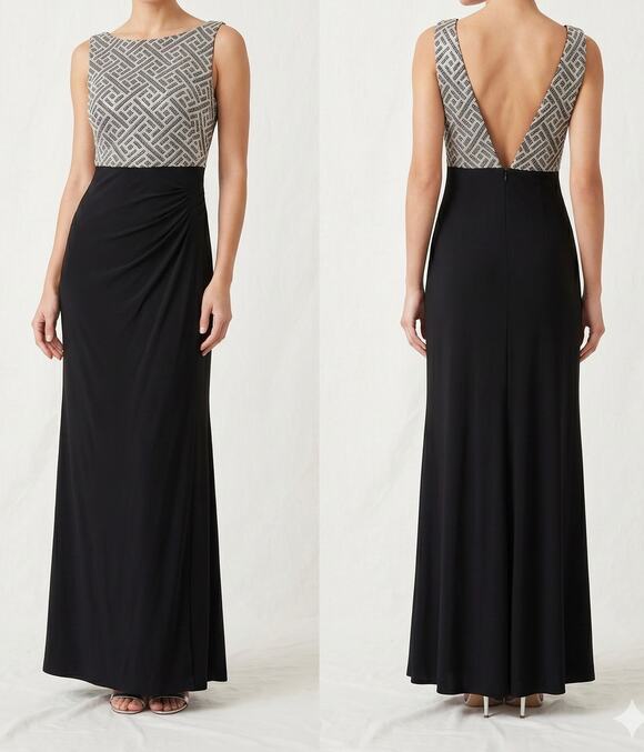 Lauren Ralph Lauren Dresses & Skirts - Lauren Ralph Lauren Size 2 Elegant Long Sequin Upper Slit Leg Maxi Dress